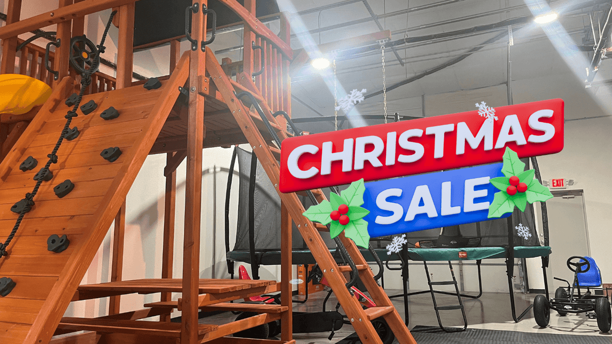 Christmas Bonanza Playsets, Trampolines, Basketball Goals San