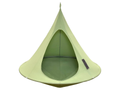 Green hanging tent chair on a white background