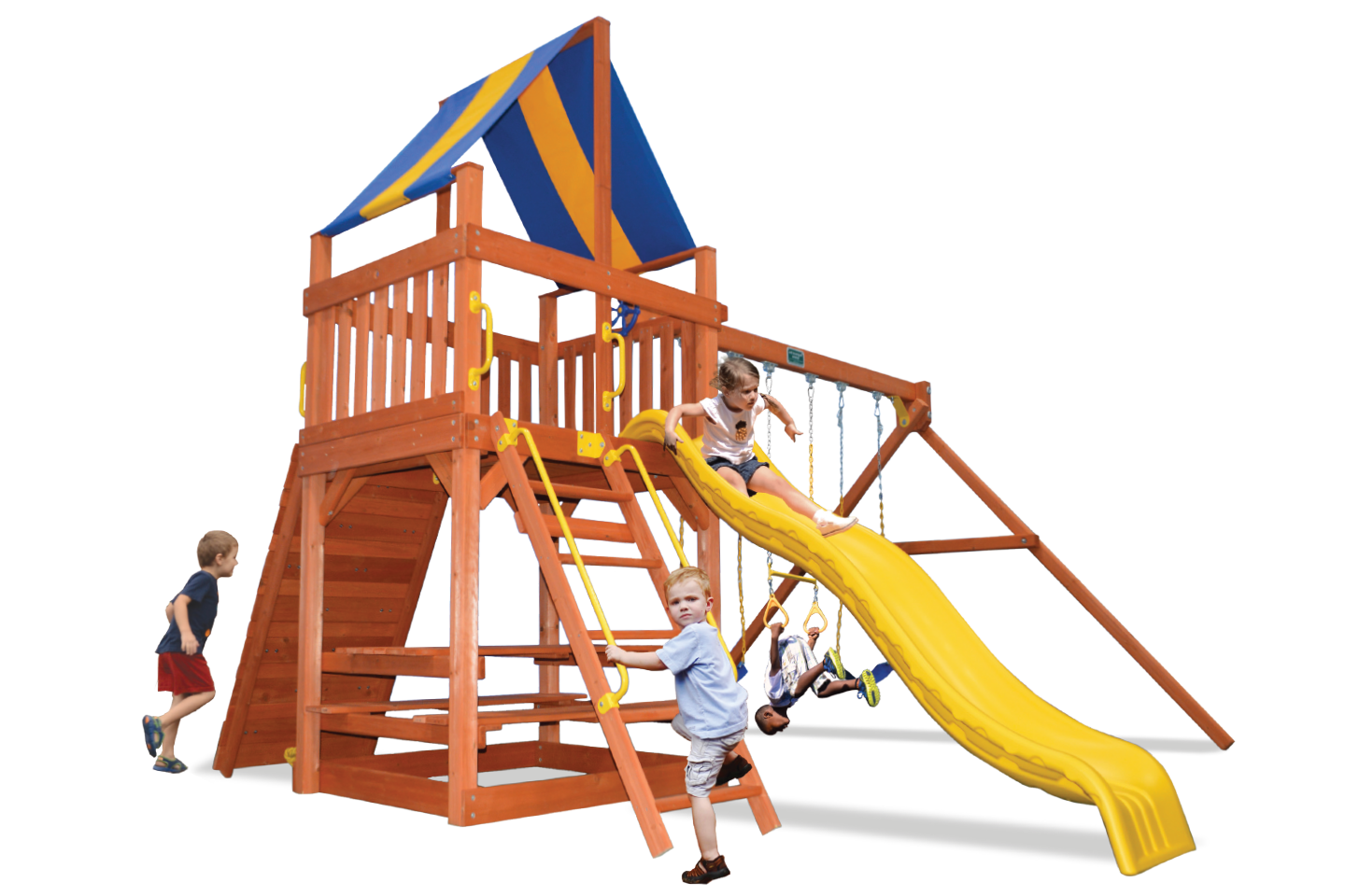Original Fort Space Saver Swing Set Compact Backyard Playset San