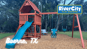Wooden Playset with Swingset Installed in Boerne, TX by River City Play Systems