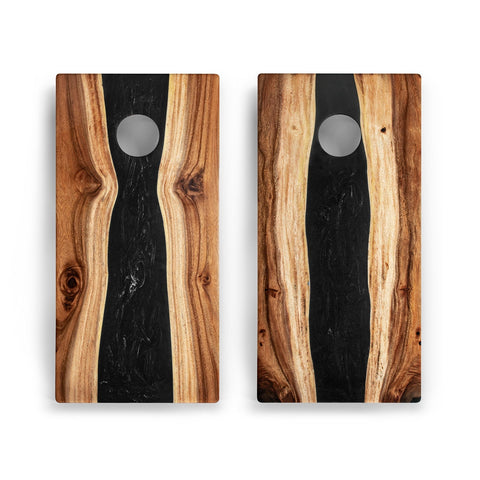 Resin & Wood Live Edge Cornhole Set | 2ft x 4ft