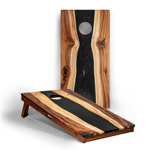 Resin & Wood Live Edge Cornhole Set | 2ft x 4ft