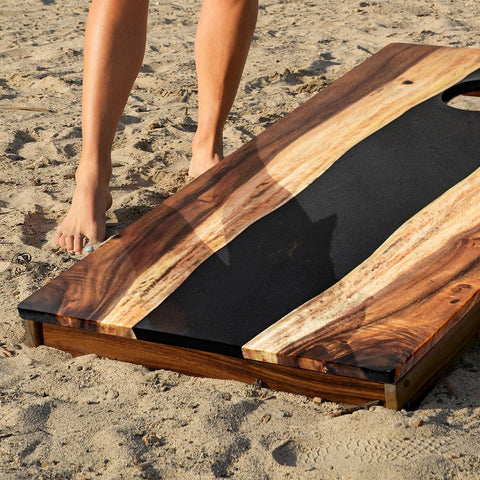 Resin & Wood Live Edge Cornhole Set | 2ft x 4ft