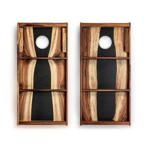 Resin & Wood Live Edge Cornhole Set | 2ft x 4ft