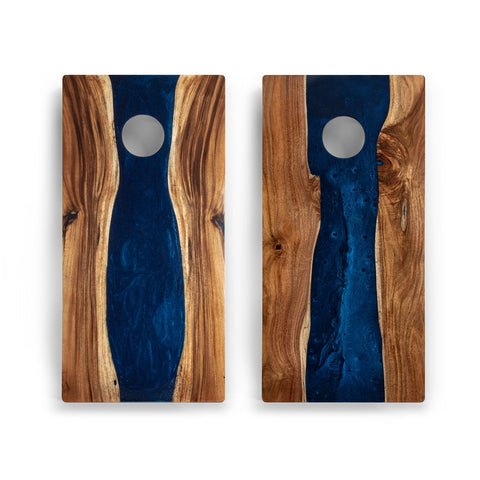 Resin & Wood Live Edge Cornhole Set | 2ft x 4ft