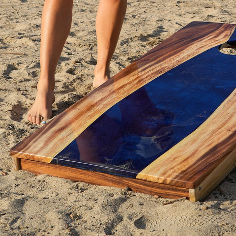 Resin & Wood Live Edge Cornhole Set | 2ft x 4ft