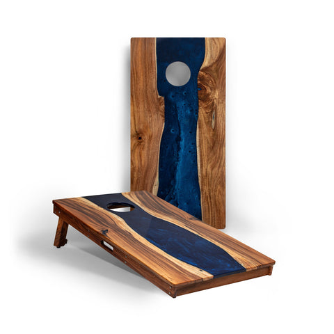Resin & Wood Live Edge Cornhole Set | 2ft x 4ft