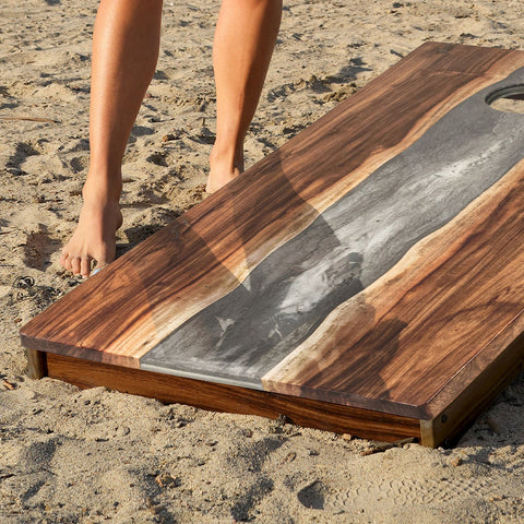 Resin & Wood Live Edge Cornhole Set | 2ft x 4ft