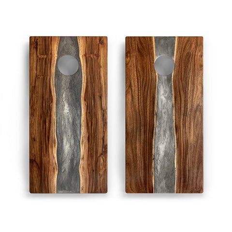 Resin & Wood Live Edge Cornhole Set | 2ft x 4ft