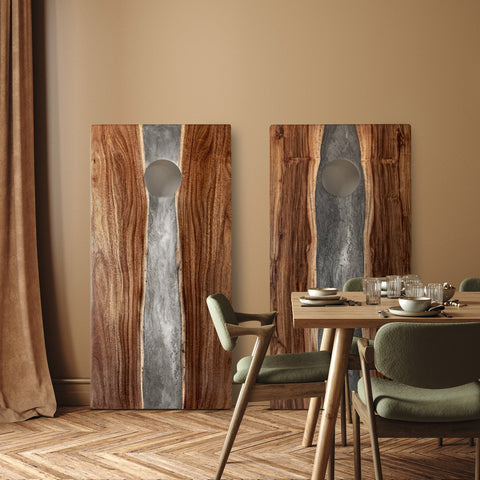 Resin & Wood Live Edge Cornhole Set | 2ft x 4ft