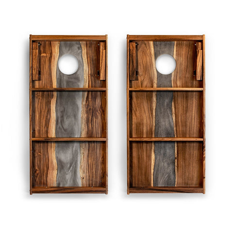 Resin & Wood Live Edge Cornhole Set | 2ft x 4ft