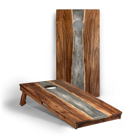 Resin & Wood Live Edge Cornhole Set | 2ft x 4ft