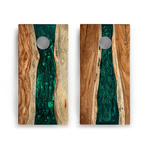 Resin & Wood Live Edge Cornhole Set | 2ft x 4ft