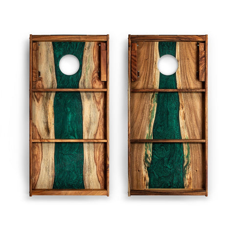 Resin & Wood Live Edge Cornhole Set | 2ft x 4ft