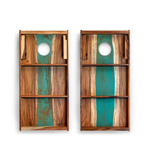 Resin & Wood Live Edge Cornhole Set | 2ft x 4ft