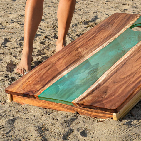 Resin & Wood Live Edge Cornhole Set | 2ft x 4ft