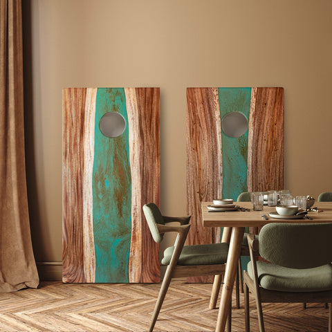 Resin & Wood Live Edge Cornhole Set | 2ft x 4ft