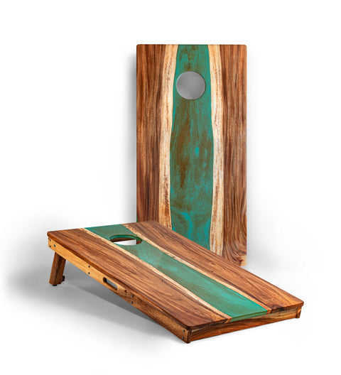 Resin & Wood Live Edge Cornhole Set | 2ft x 4ft