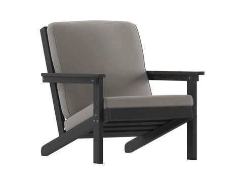 Poly Resin Adirondack Club Chair – Black / Charcoal