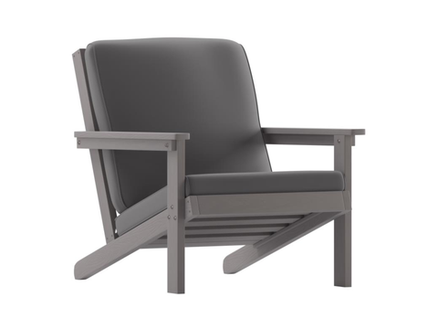Poly Resin Adirondack Club Chair – Gray / Gray