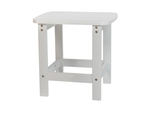 Poly Resin Adirondack Side Table – White