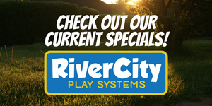 Banner of current sales at River City Play Systems.