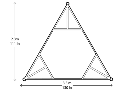 Diagram of a geometric structure with dimensions labeled