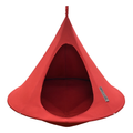 Red hanging chair pod on a white background