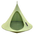 Green hanging tent chair on a white background