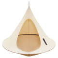 Beige hanging pod chair on a white background