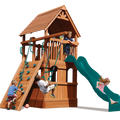 Playground One Premier Fort Swing Set with 5' Platform for Small Spaces with Playhouse