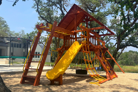 Turbo Deluxe Playcenter with Monkey Bars & Wood Roof