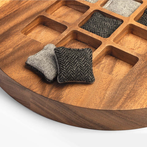 Live Edge Acacia Wood Tic Tac Toe Game