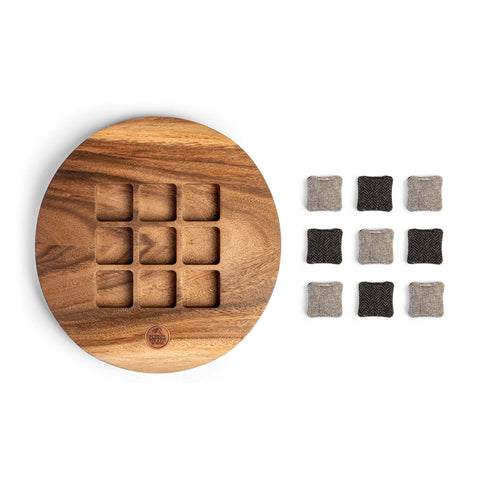 Live Edge Acacia Wood Tic Tac Toe Game