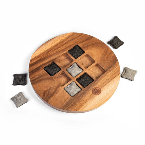 Live Edge Acacia Wood Tic Tac Toe Game