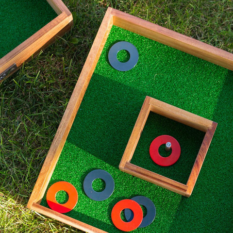 Acacia Wood & Steel Washer Toss