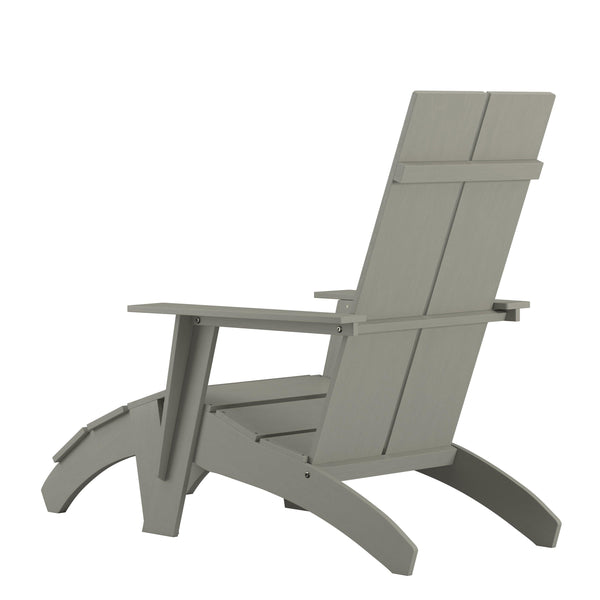 Modern All-Weather Poly Resin Adirondack Chair with Foot Rest - River City Play Systems