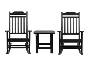 All-Weather Poly Resin Rocking Chairs with Accent Table | Set of 3 - River City Play Systems