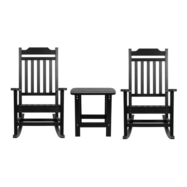 All-Weather Poly Resin Rocking Chairs with Accent Table | Set of 3 - River City Play Systems
