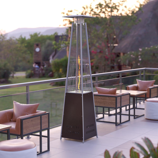 Patio Outdoor Heater | Stainless Steel Pyramid | 42,000 BTU Propane Heater - River City Play Systems