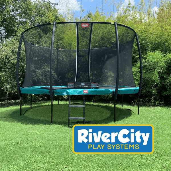 BERG Champion 11ft Trampoline + Safety Net Deluxe & FREE Ladder - River City Play Systems