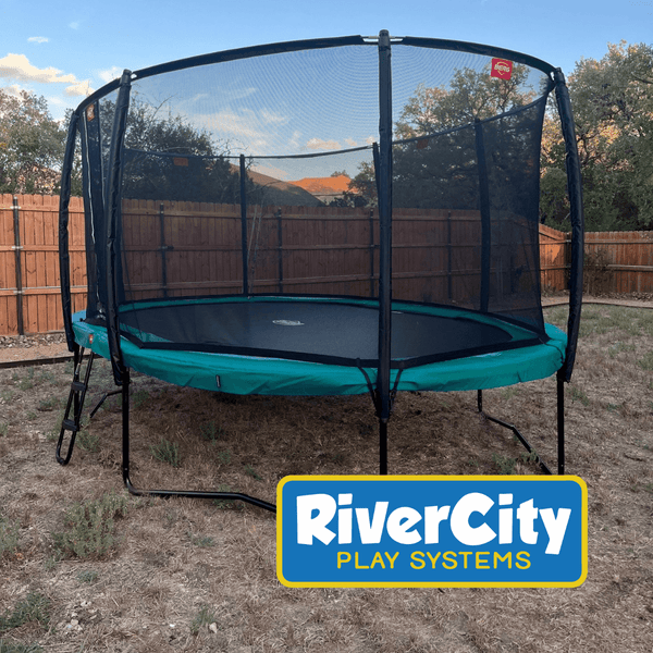 BERG Grand Champion 17ft Trampoline + Safety Net Deluxe & FREE Ladder - River City Play Systems