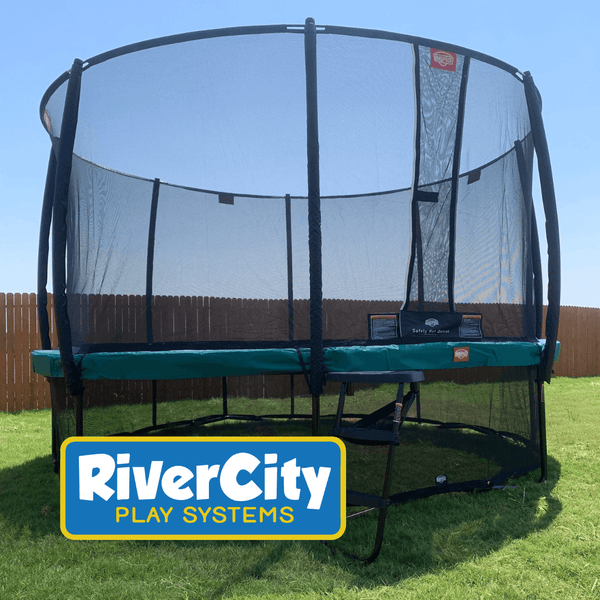 BERG Champion 11ft Trampoline + Safety Net Deluxe & FREE Ladder - River City Play Systems