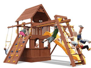 Deluxe Fort Combo 3 with Playhouse (21C) - River City Play Systems