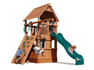 Deluxe Fort Jr. with Lower Level Playhouse (41B) - River City Play Systems