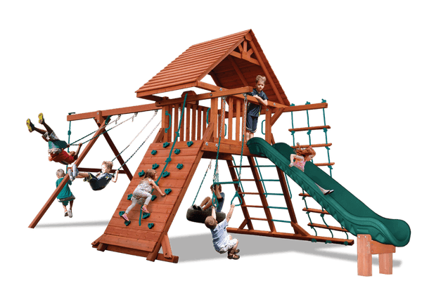 Turbo Original Playcenter Combo 2 with Wood Roof (19B) - River City Play Systems