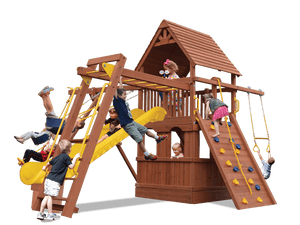 Turbo Deluxe Fort Combo 3 with Playhouse (25C) - River City Play Systems