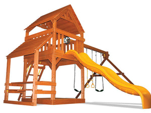 Original Fort with Wood Roof, Café Table & Wood Floors (12.4A) - River City Play Systems