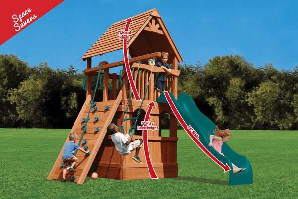 Deluxe Fort Jr. with Lower Level Playhouse (41B) - River City Play Systems