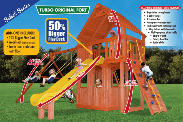 Turbo Original Fort Combo 2 XL with Playhouse (17E) - River City Play Systems